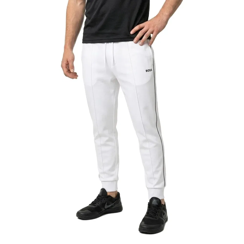 Мужские спортивные штаны из хлопка Hadiko BOSS, White — фото 2