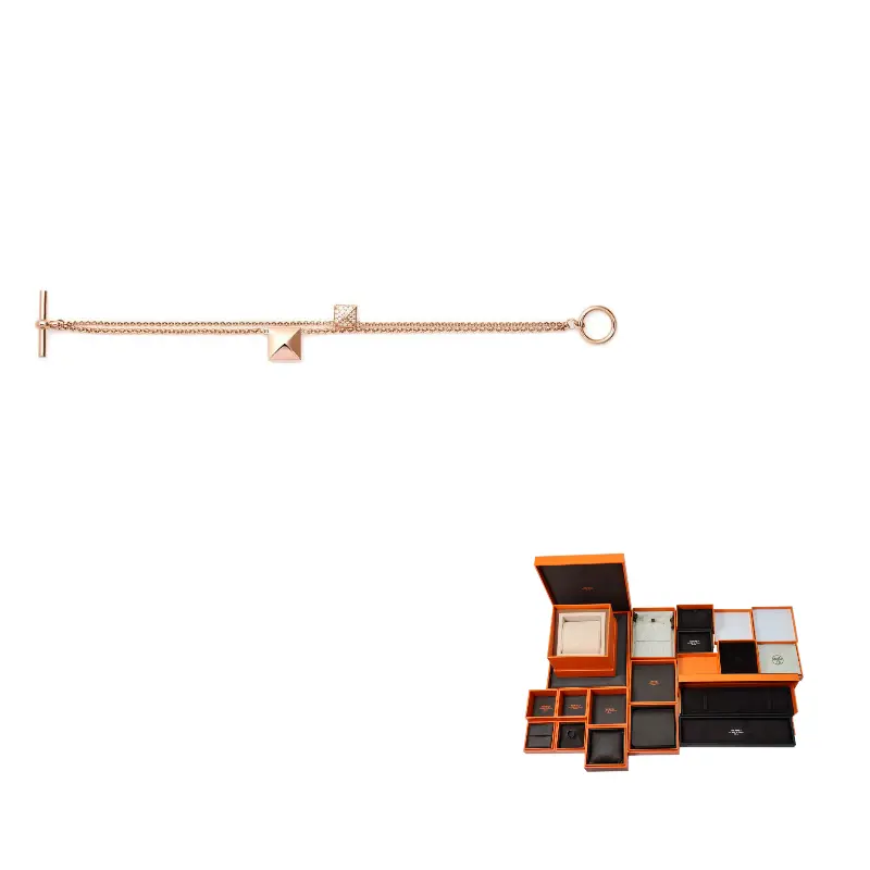 

HERMES Розовое золото с бриллиантами браслет Unisex Gold