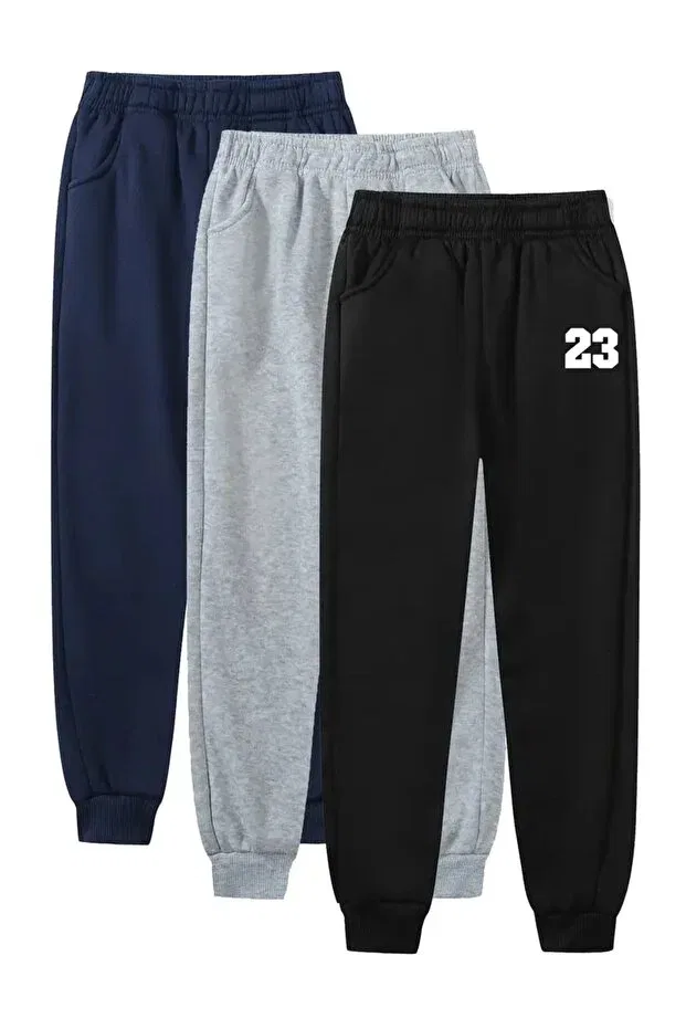 Детский комплект спортивных штанов с принтом Daxis Sportwear Company, Black-Gray-Violet
