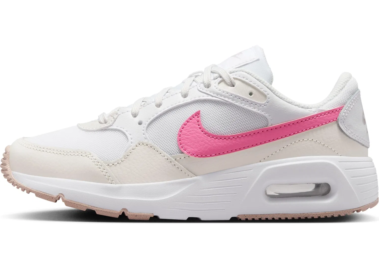 Детские кроссовки для мальчиков с шнуровкой NIKE Air Max Sc NIKE, White Playful Pink Phantom
