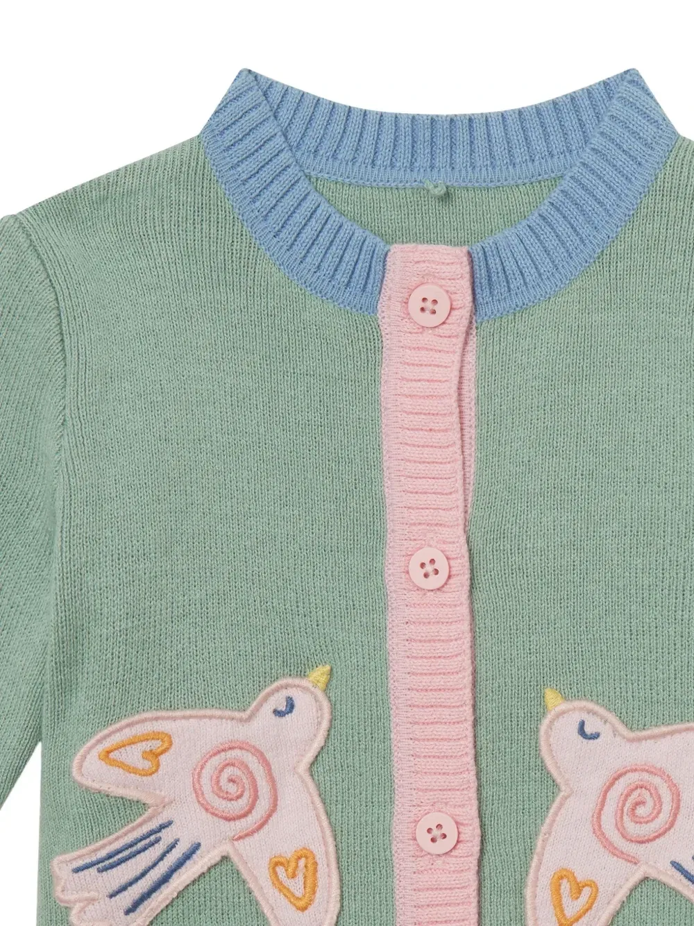 Кардиган в технике пэчворк Stella McCartney Kids, зеленый — фото 3