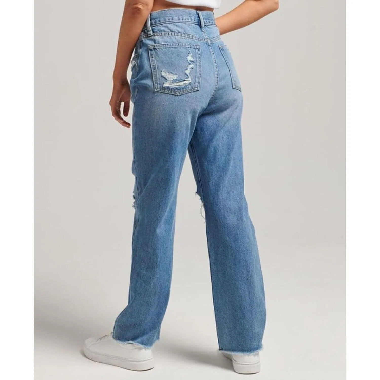 Женские джинсы с высокой посадкой Superdry High Rise Straight, Blue — фото 2