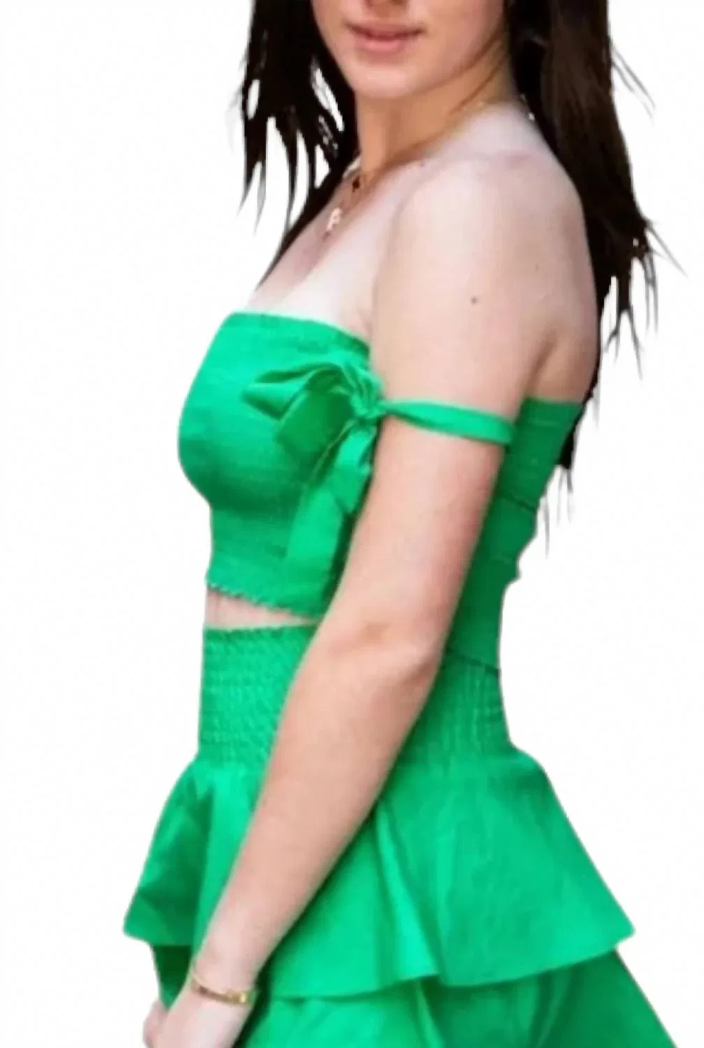 Детская футболка-топ для девочек с регулируемыми рукавами Jessie Smocked Convertible THEME, Kelly Green — фото 2