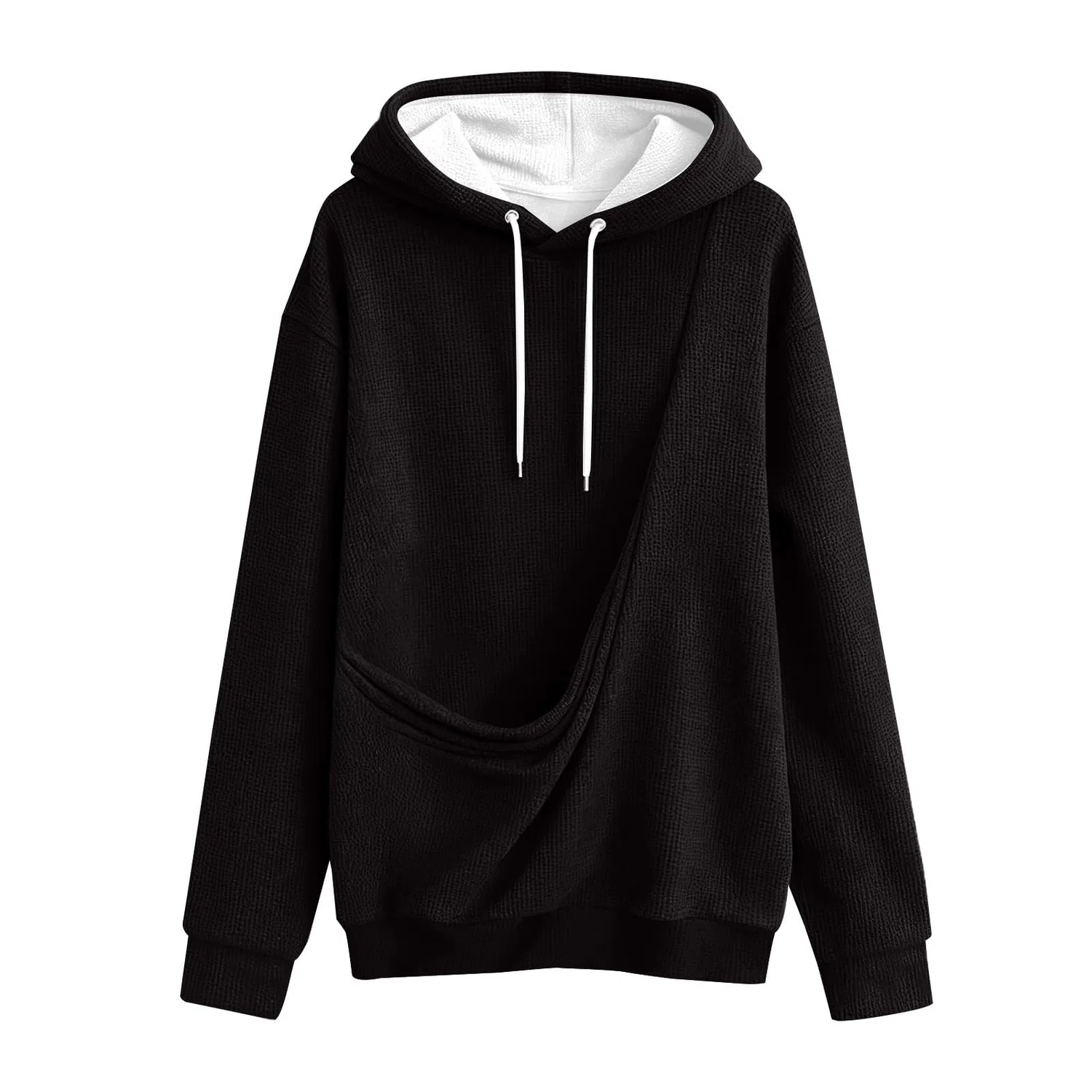 Женский худи с карманом-кенгуру Cat Hoodie, Z11 Black — фото 3
