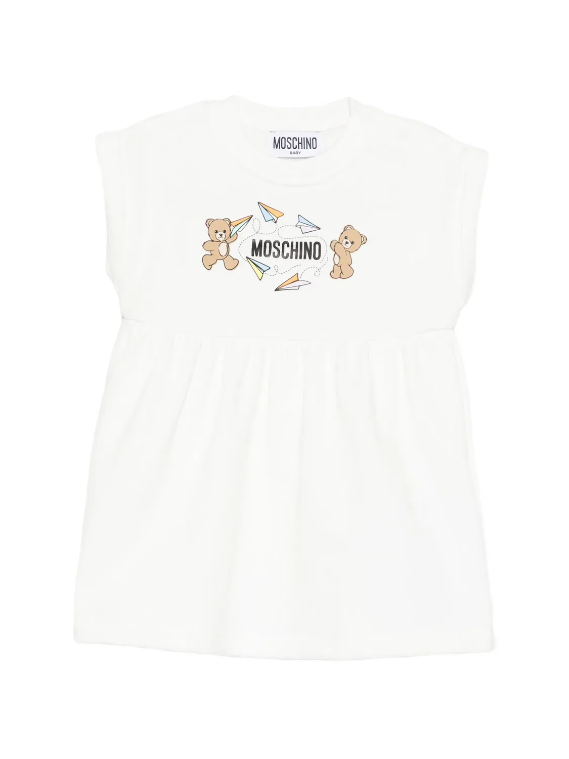 Платье с графическими рисунками Moschino, белый