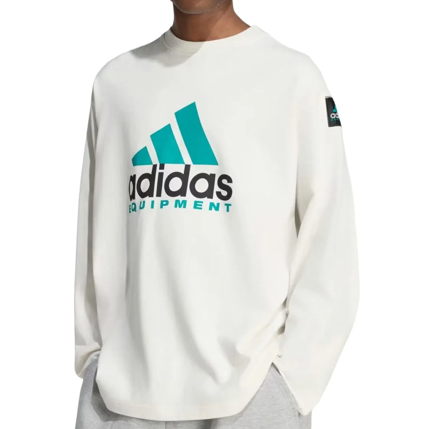 Мужская футболка Equipment Essentials T-Shirt Asia Sizing 'Cloud White' adidas, Cloud White — фото 2
