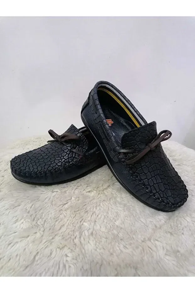 Детские ботинки для мальчиков на ортопедической подошве Özgür Kids, Navy Blue Snake
