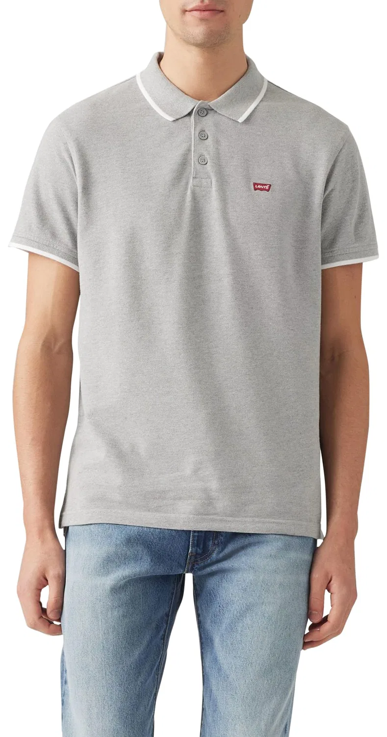 Мужское поло с коротким рукавом Levi's, Quarter Tipping Mid Tone Grey Heather Pique
