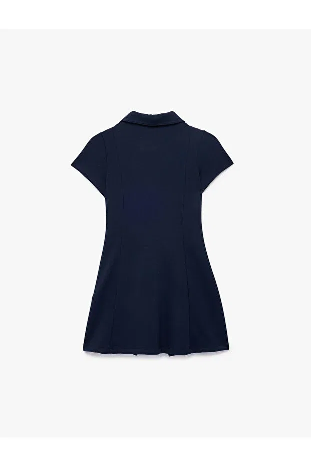 Детское платье для девочек с коротким рукавом Koton, Navy Blue — фото 4