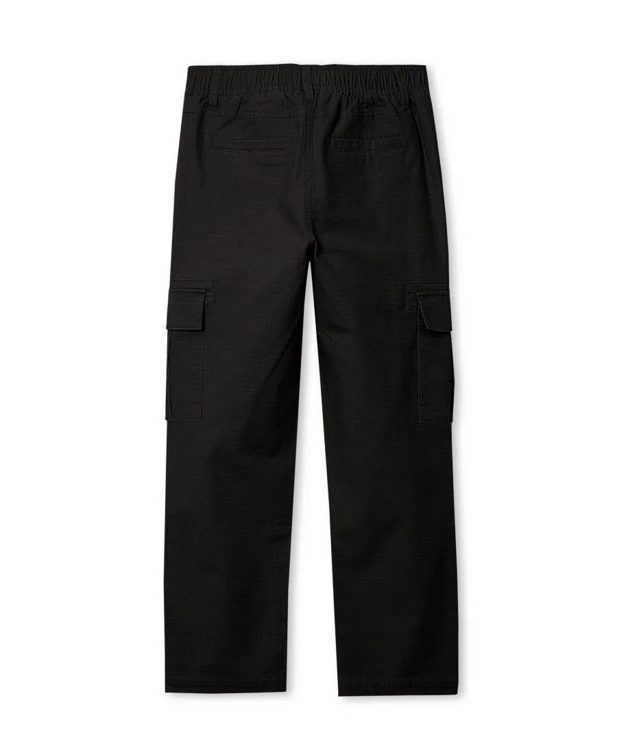 Штаны карго с усиленными коленями Boys Iron Knee Woven Cargo Pants Lands' End, Black — фото 2