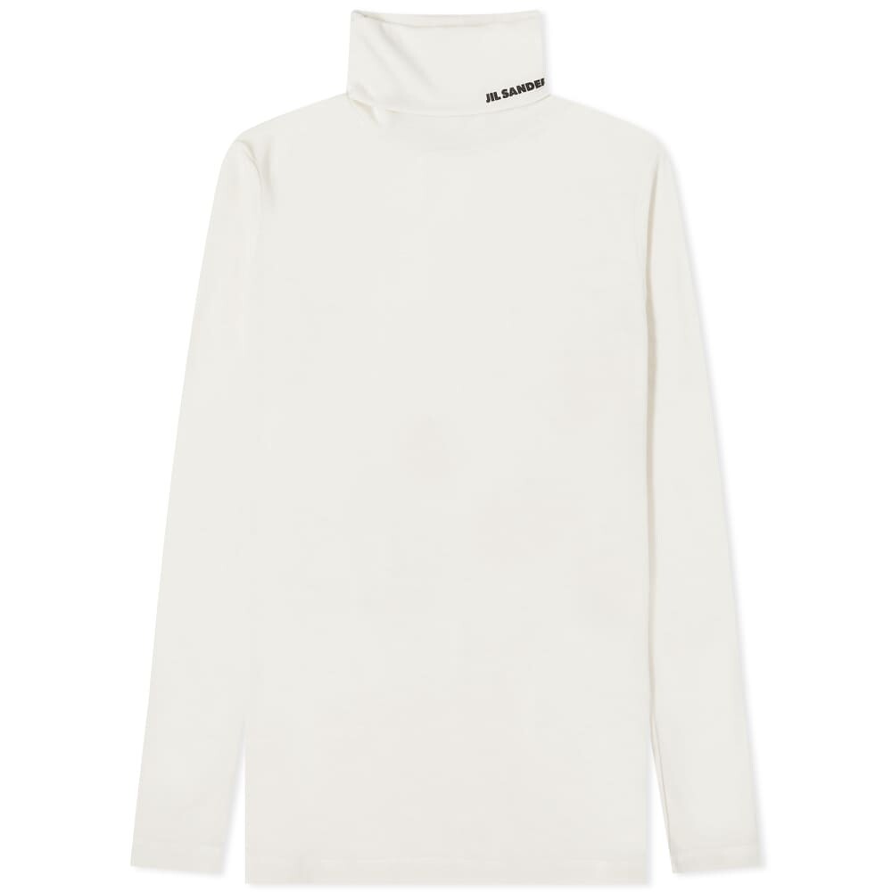 

Футболка Jil Sander Plus Long Sleeve High Neck Logo Top, Белый, Футболка Jil Sander Plus Long Sleeve High Neck Logo Top
