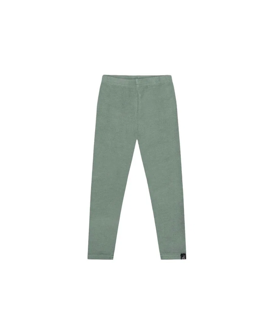 Леггинсы с вертикальной рифленой текстурой Girls Must-Haves Deux par Deux, Green Printed Green