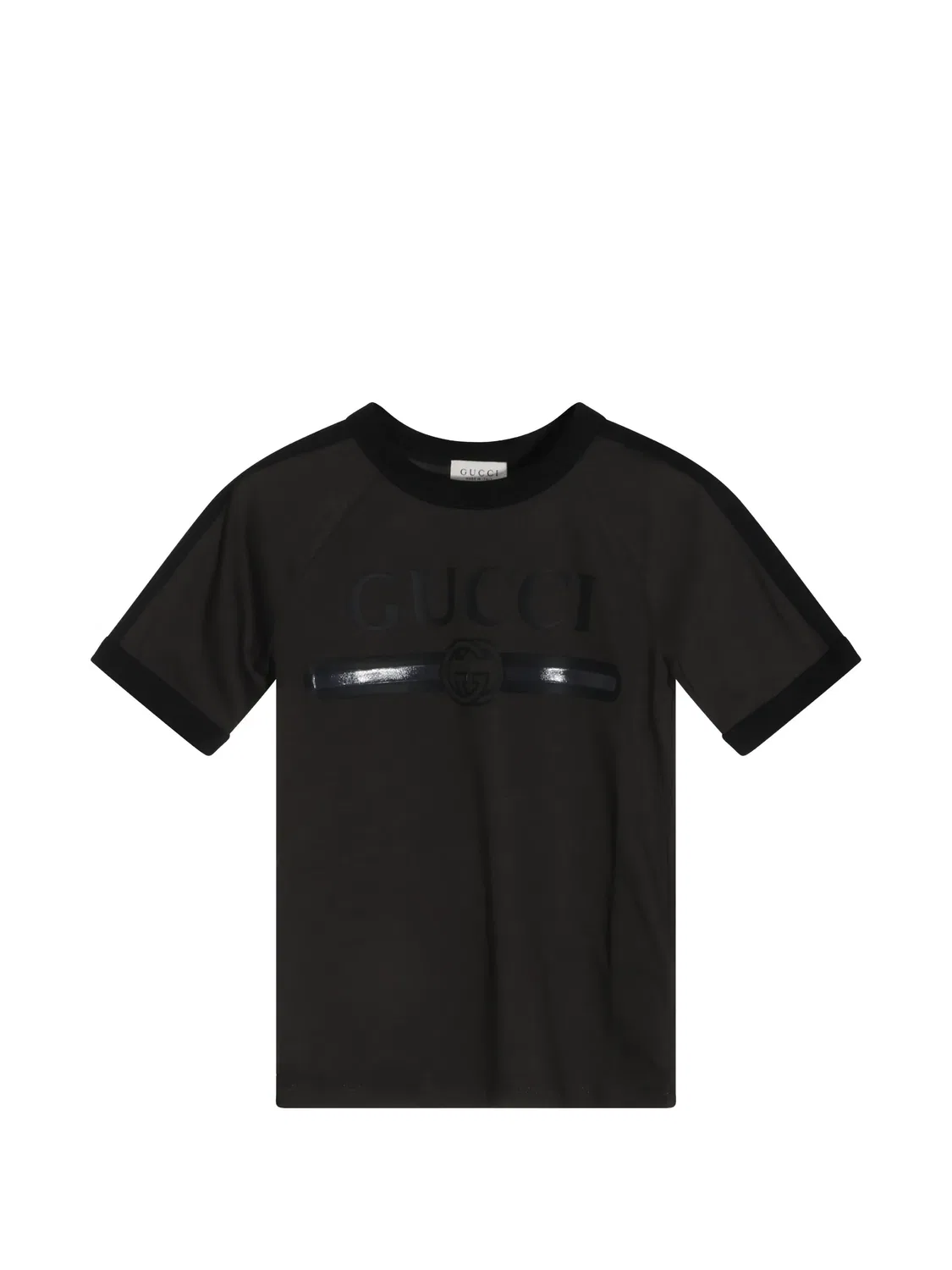 Футболка с рукавами реглан и логотипом Gucci Kids, черный