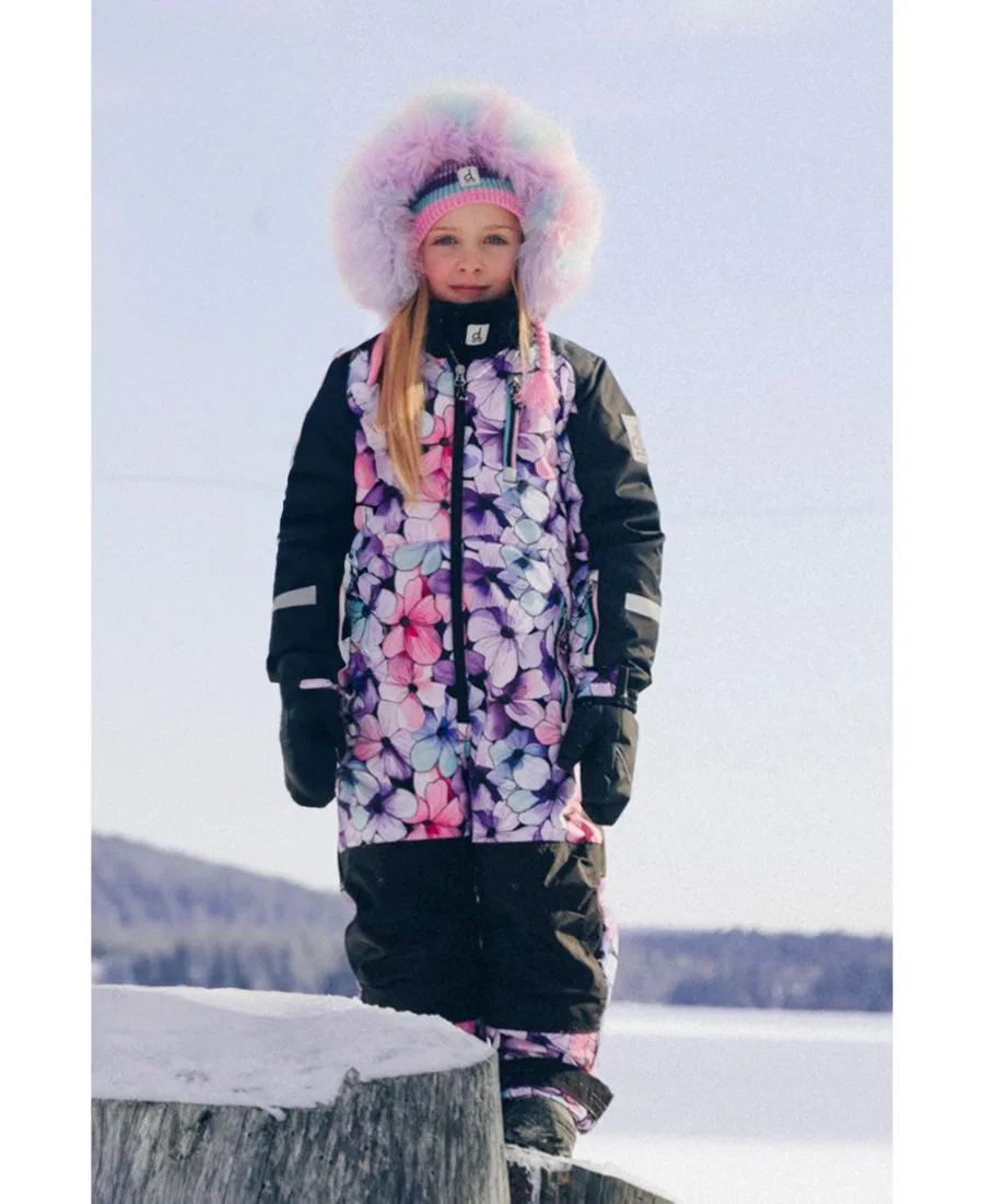 Детский комбинезон-снегокат с флористическим принтом Deux par Deux, Purple Floral Print — фото 2