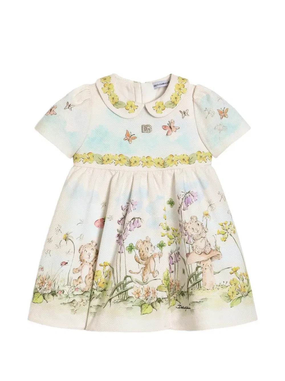 Платье с блумерами Dolce & Gabbana Kids, бежевый