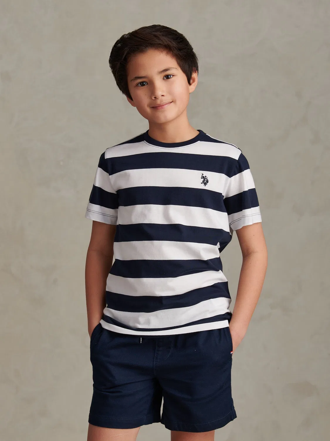 Футболка с полосками Classic Stripe U.S. Polo Assn, синий