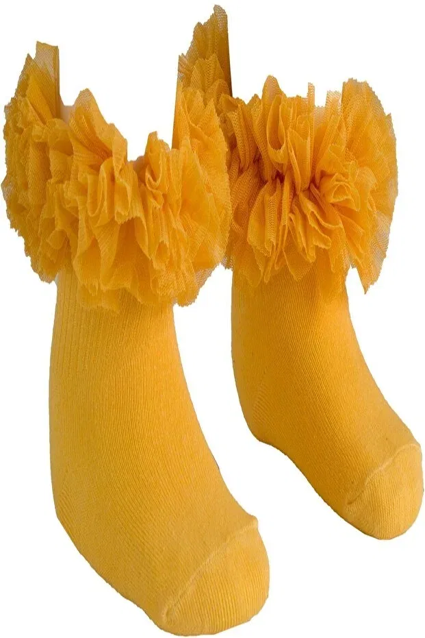 Детские носки для девочек хлопковые Bebeğime Çorap, Mustard Yellow — фото 2