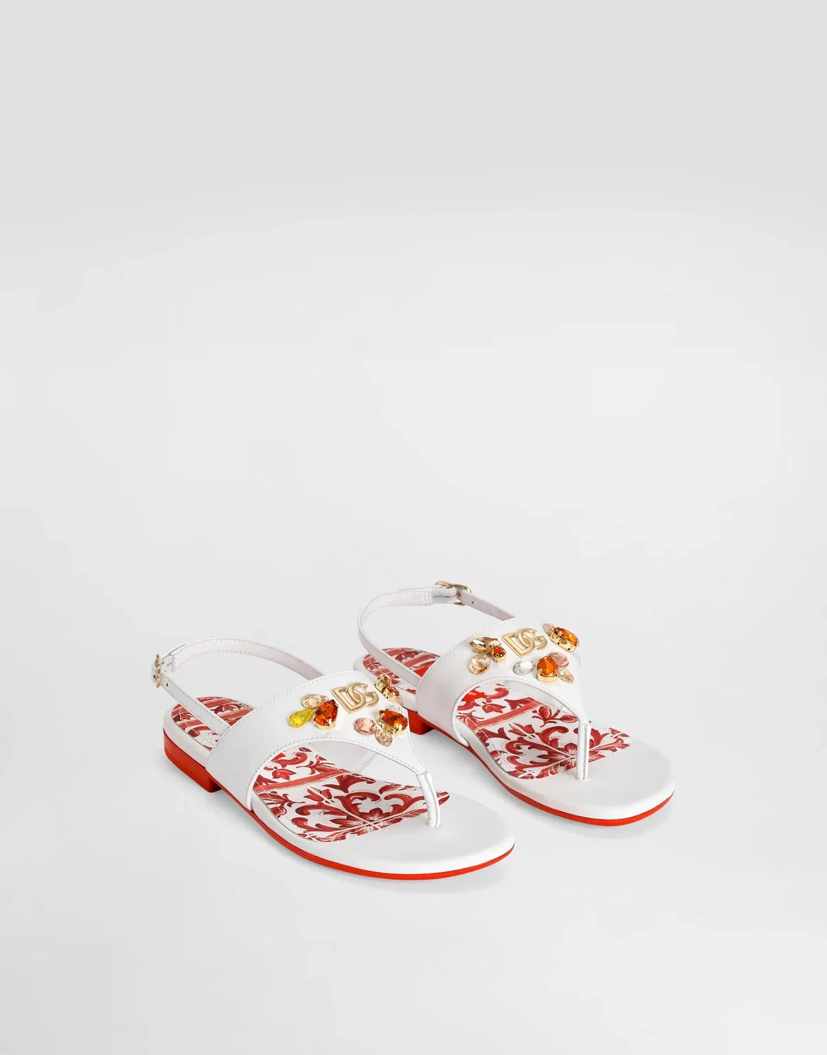 Сандалии из телячьей кожи наппа Dolce & Gabbana, белый — фото 2