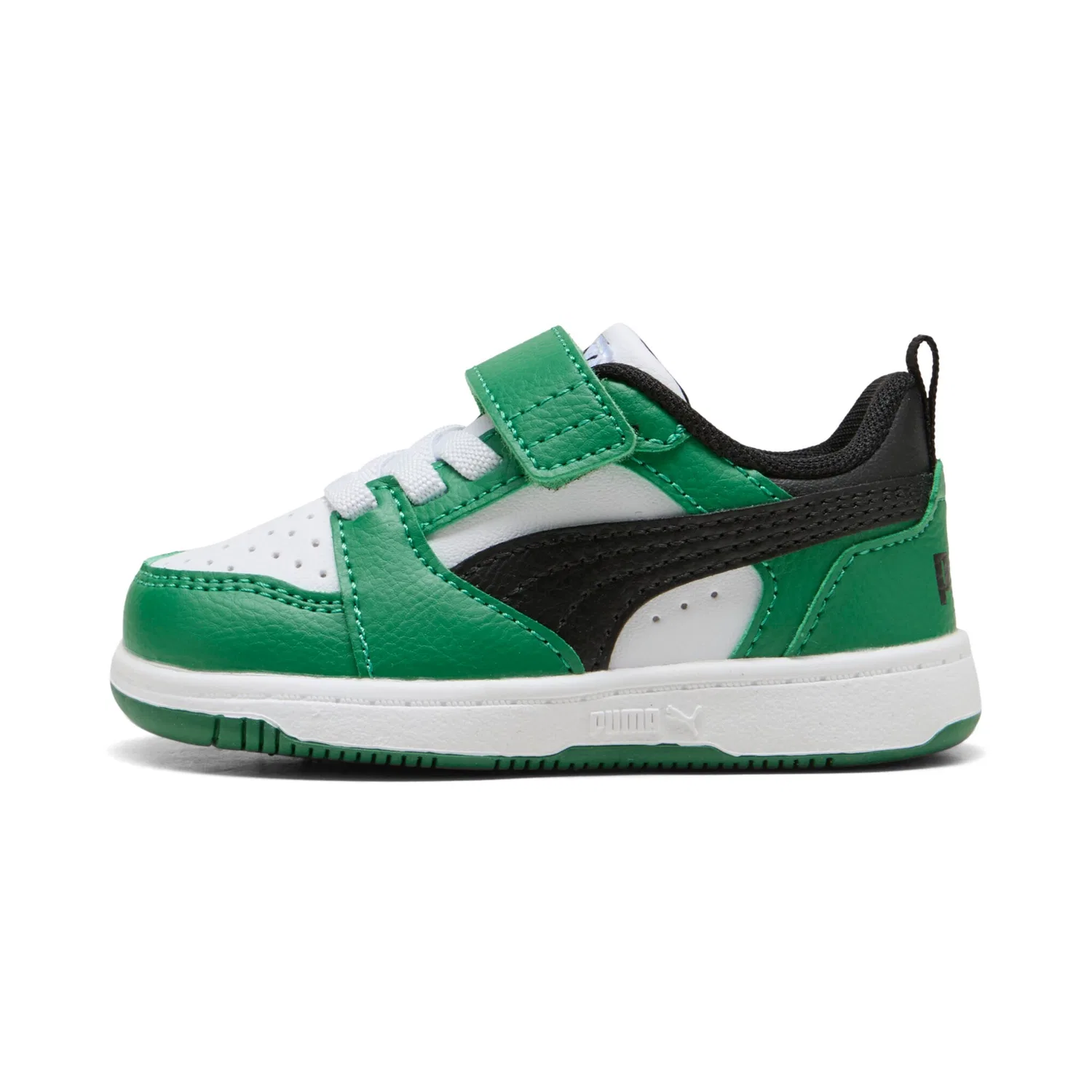 Детские кроссовки низкие Rebound v6 PUMA, White/Black/Green — фото 2