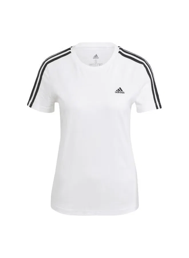 Футболка спортивная с контрастными полосами W 3s t Adidas, белый — фото 3