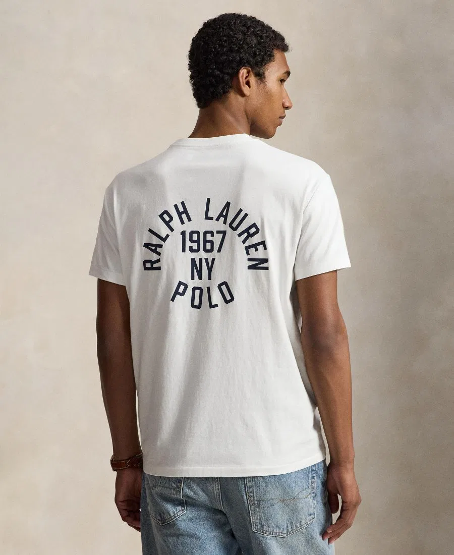 Мужская футболка с коротким рукавом с принтом Polo Ralph Lauren, White — фото 4