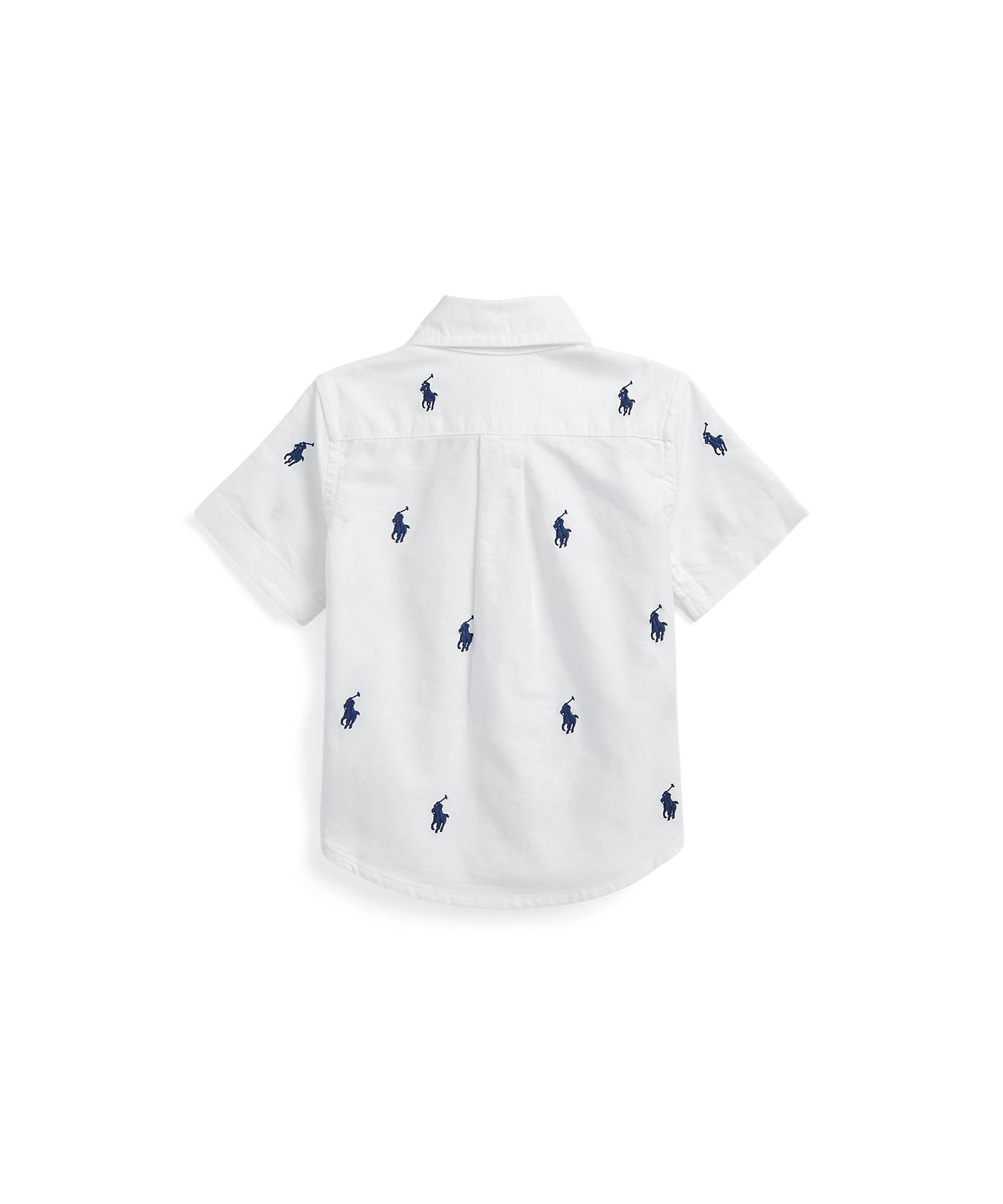 Детская рубашка Polo Pony Oxford с коротким рукавом Polo Ralph Lauren, 100 White — фото 2