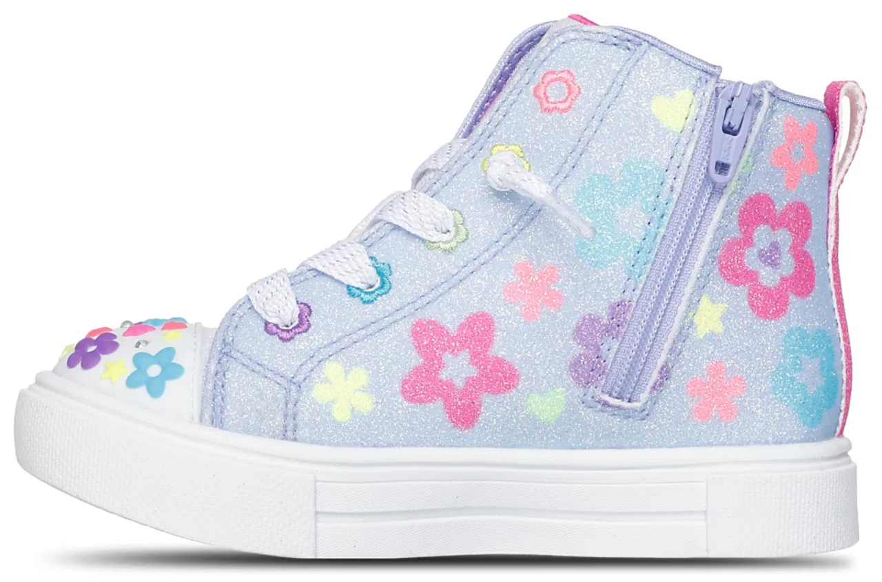 Детские кроссовки для девочек с кристаллами Twinkle Sparks Skechers, Super Blossom Multi — фото 2