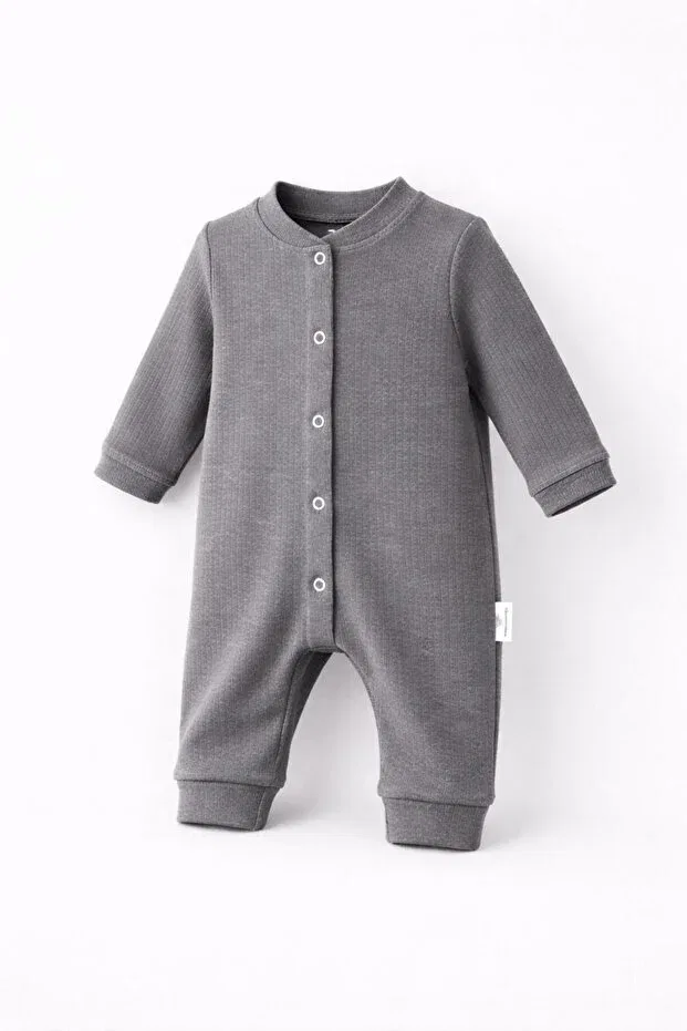 Детский комбинезон для новорожденных с длинным рукавом Basics Nevrankids, Gray — фото 4