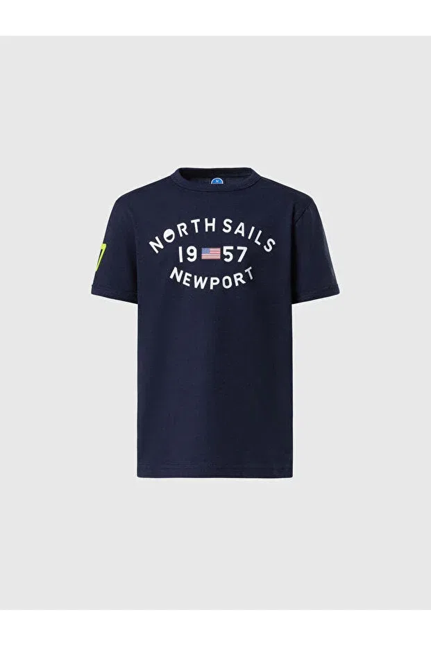Детская футболка для девочек с принтом North Sails, Navy Blue
