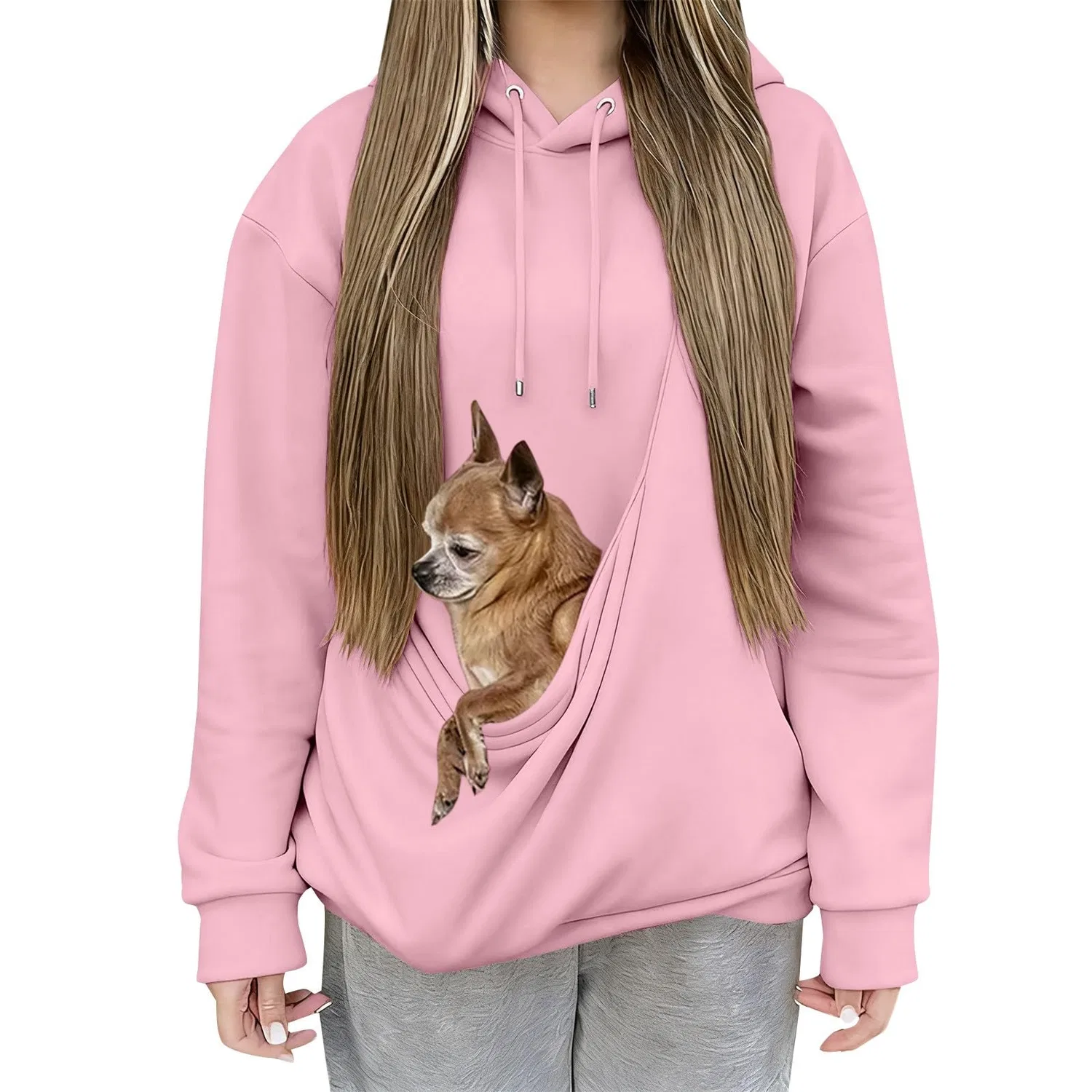 Женская худи с карманом-кенгуру Cat Hoodie, pink — фото 2