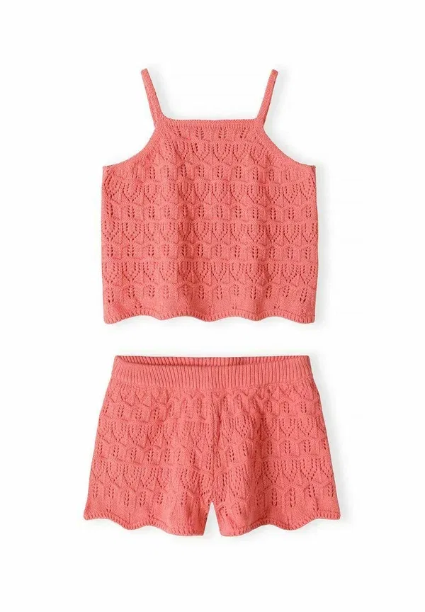 Комплект из шорт и топа с бретельками Crocheted Minoti Coral, коралловый