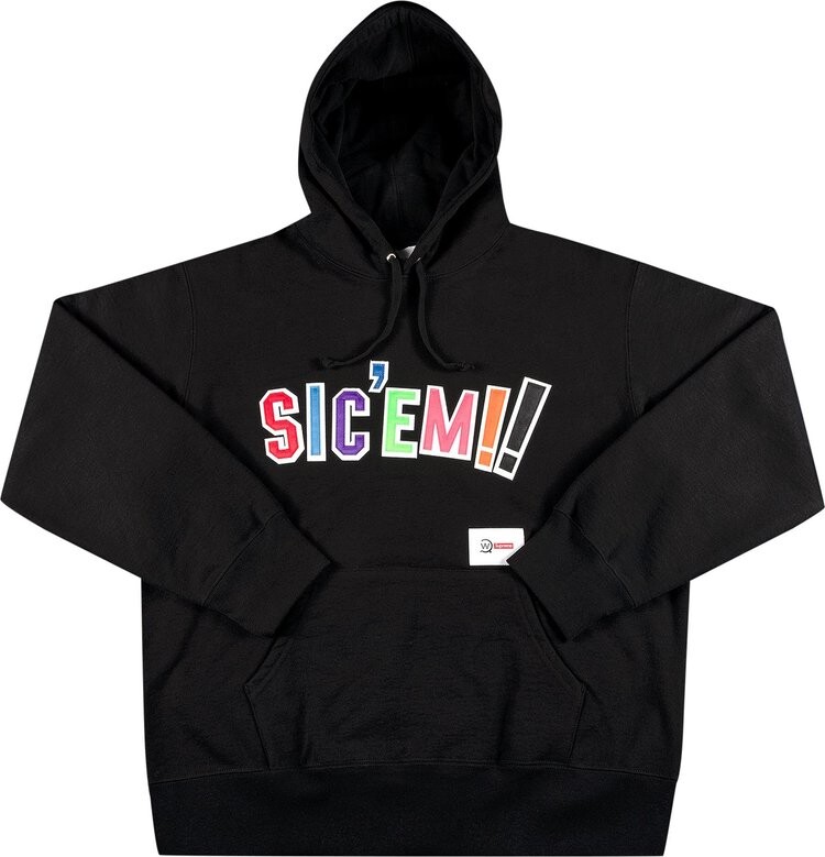 

Толстовка Supreme x WTAPS Sic'em! Hooded Sweatshirt 'Black', черный