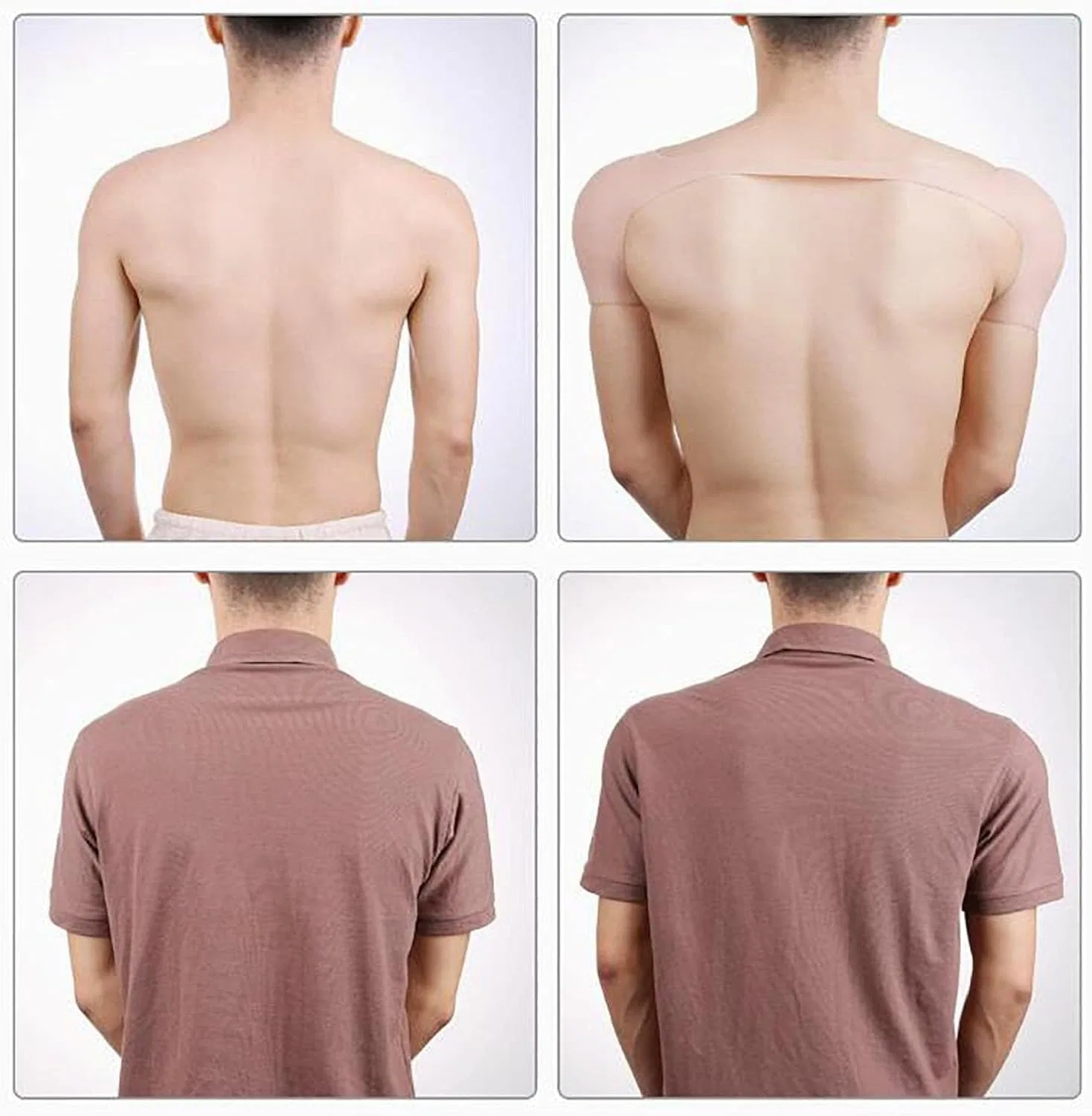 Накладки на плечи силиконовые, Средняя дельтовидная мышца, HKFGSHOP, XS, Coffee — фото 4