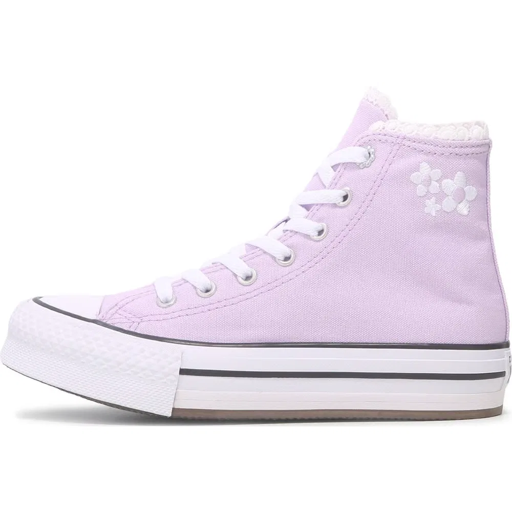 Детские высокие кеды Chuck Taylor All Star Lift Converse, Lavender/White — фото 3