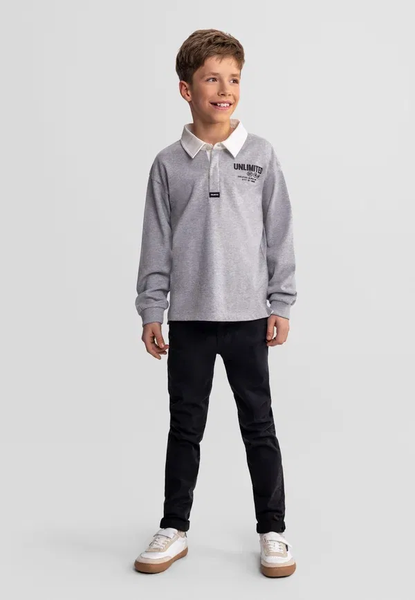 Футболка с принтом Printed rugby Minoti, Mottled Grey/White, белый