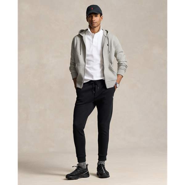 Толстовка Polo Ralph Lauren Double-Knit Full-Zip, светло-серый меланж — фото 4