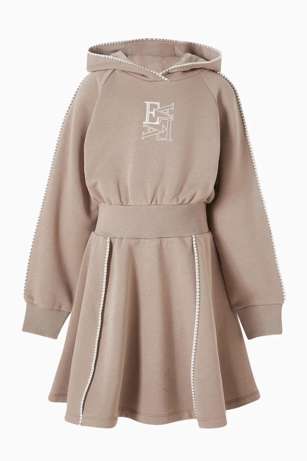 Платье из футера с капюшоном Emporio Armani
