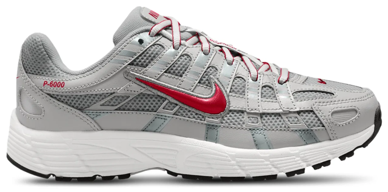 Детские кроссовки для мальчиков с ретро-дизайном Nike P-6000 Nike, Gym Red Metallic Silver