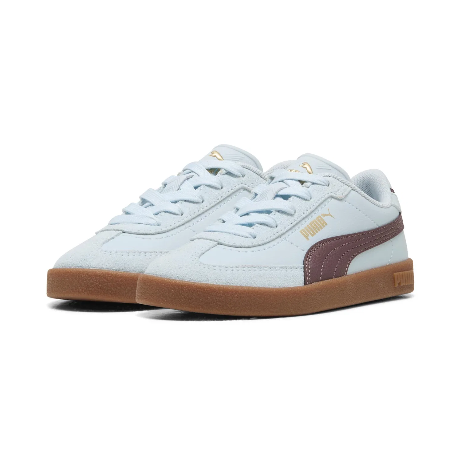 Детские кроссовки для мальчиков с принтом PUMA Club II Era PS PUMA, Aqua Glow Rich Cocoa
