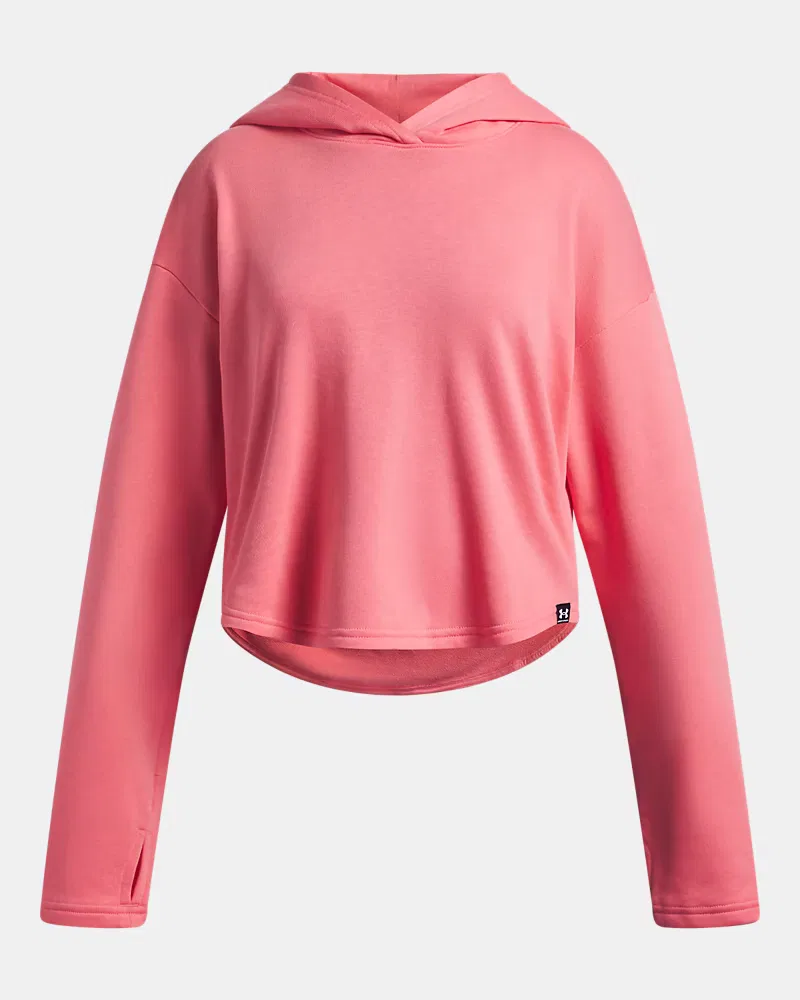 Детское худи из легкого футера с быстросохнущей тканью UA Rival UnderArmour, Bittersweet Pink/White