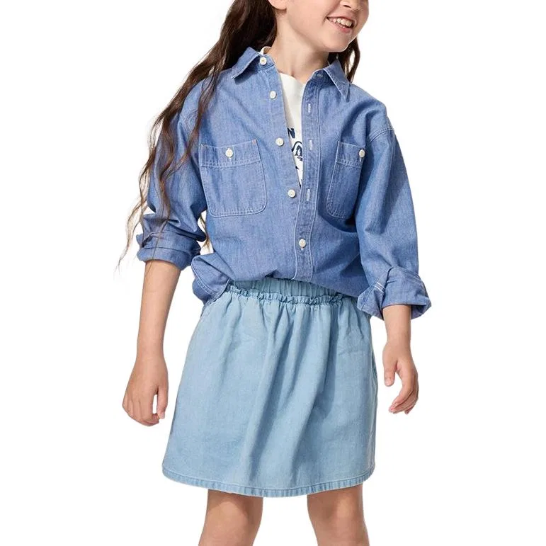 Детские шорты хлопковые UNIQLO, Sky Blue — фото 3