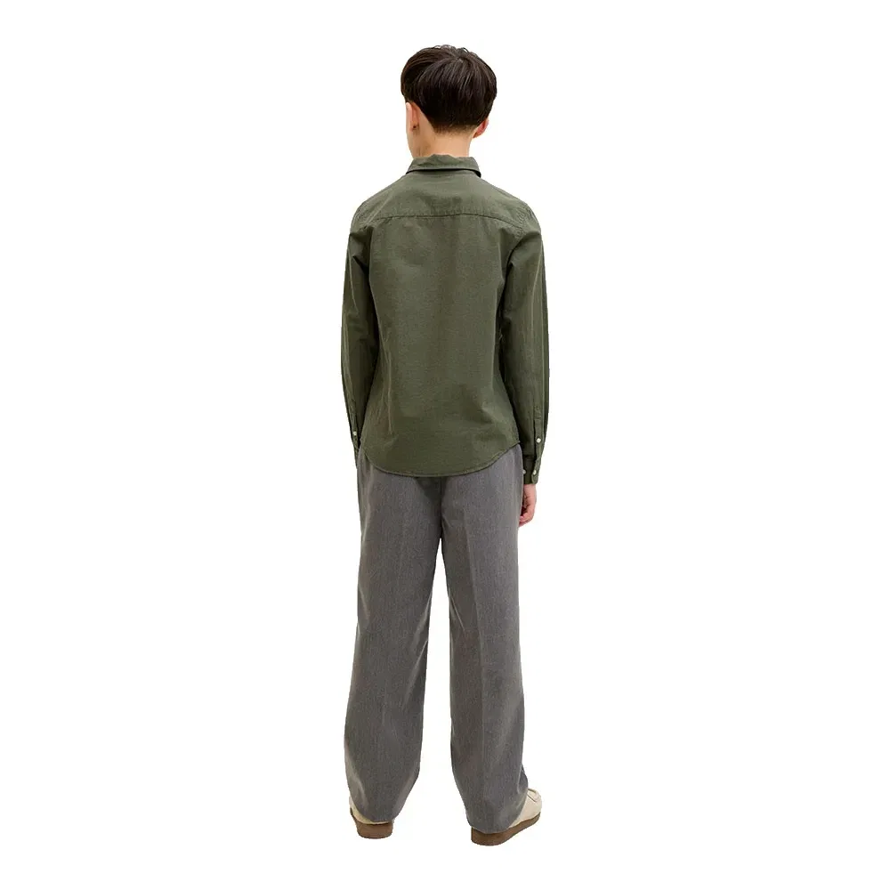 Рубашка длинный рукав льняная Breeze Linen Jack & Jones, зеленый — фото 2