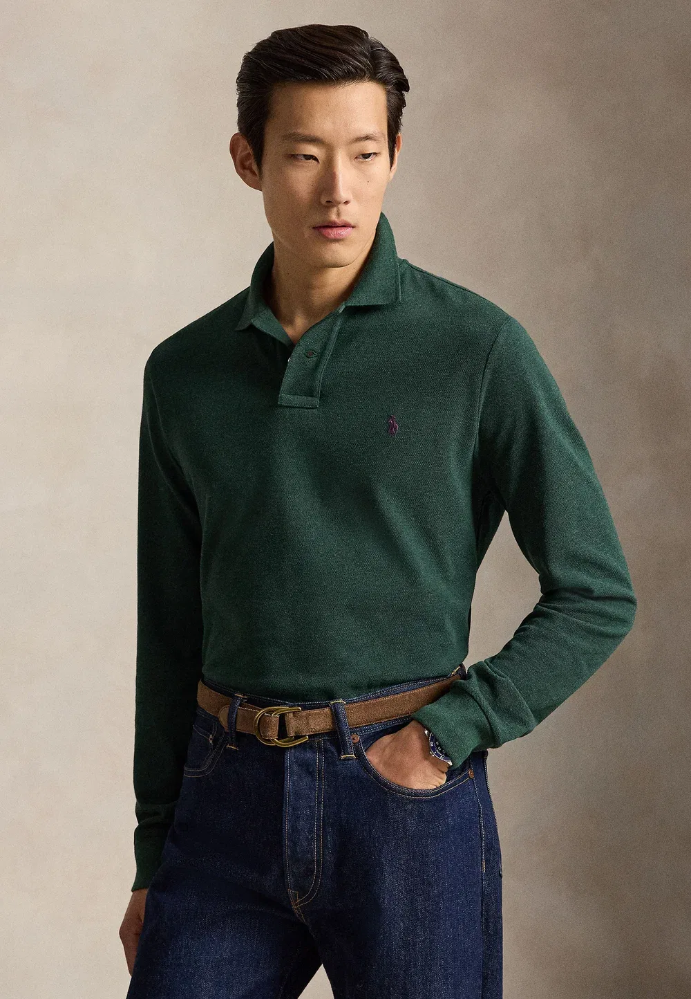 Поло-Рубашка приталенного кроя из сетчатой ткани - поло-рубашка Polo Ralph Lauren, Scotch Pine