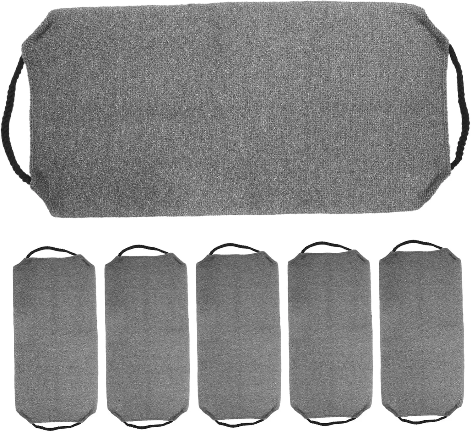 Набор эксфолирующих полотенец 6 шт, Zerodeko, Темно-серый