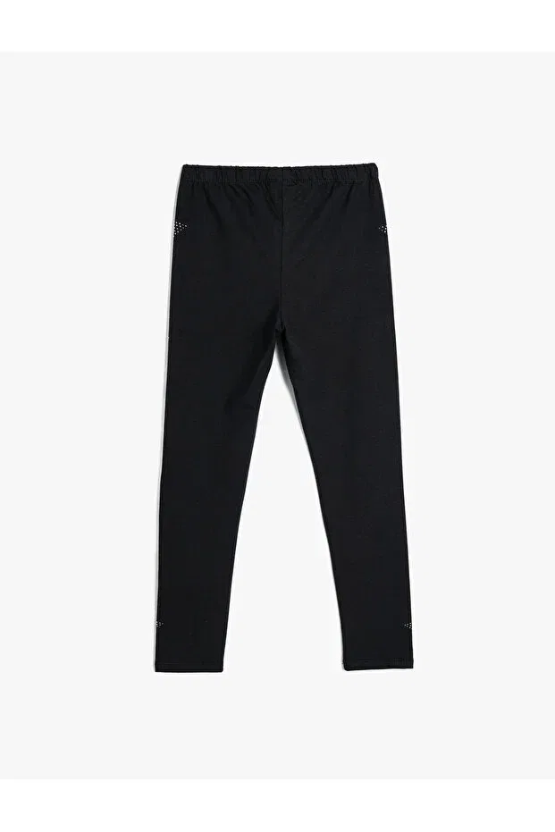Детские леггинсы для девочек с принтом Star Printed Leggings Koton, Black — фото 2