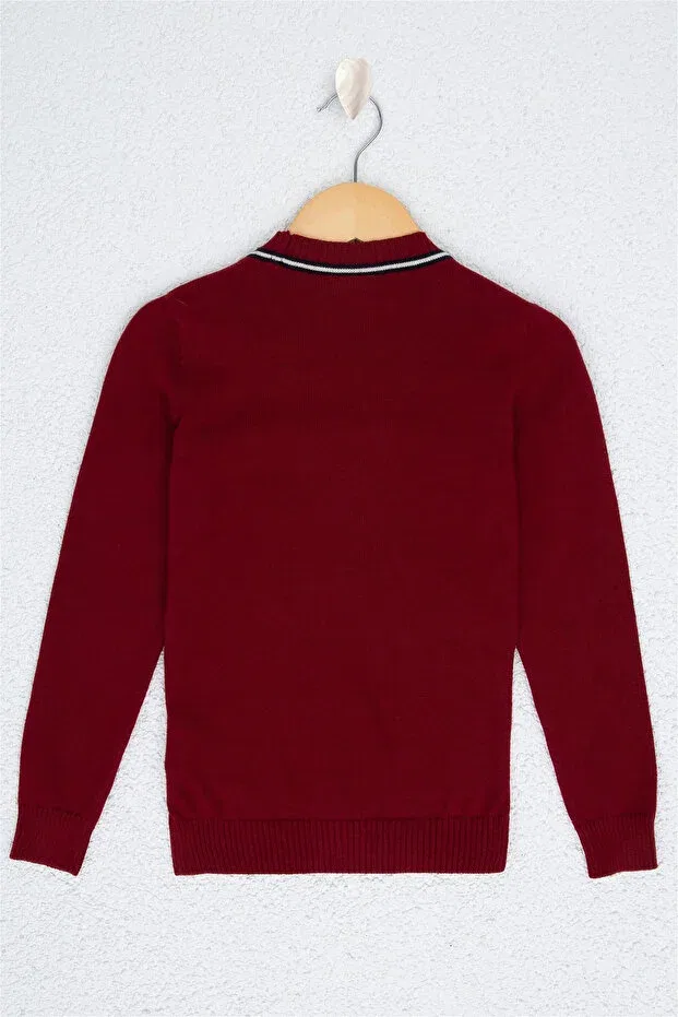 Детский кардиган для мальчиков с принтом U.S. Polo Assn., Burgundy — фото 2