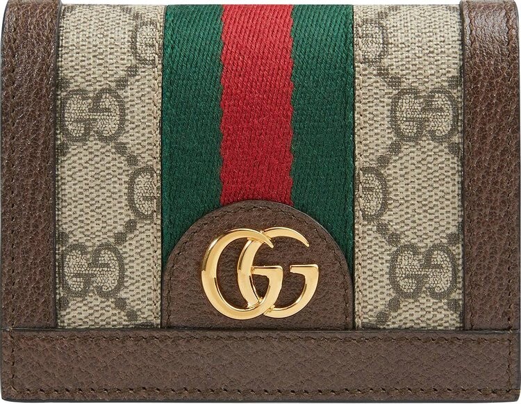 

Кошелек Gucci GG Supreme Ophidia Card Case Wallet Brown, коричневый