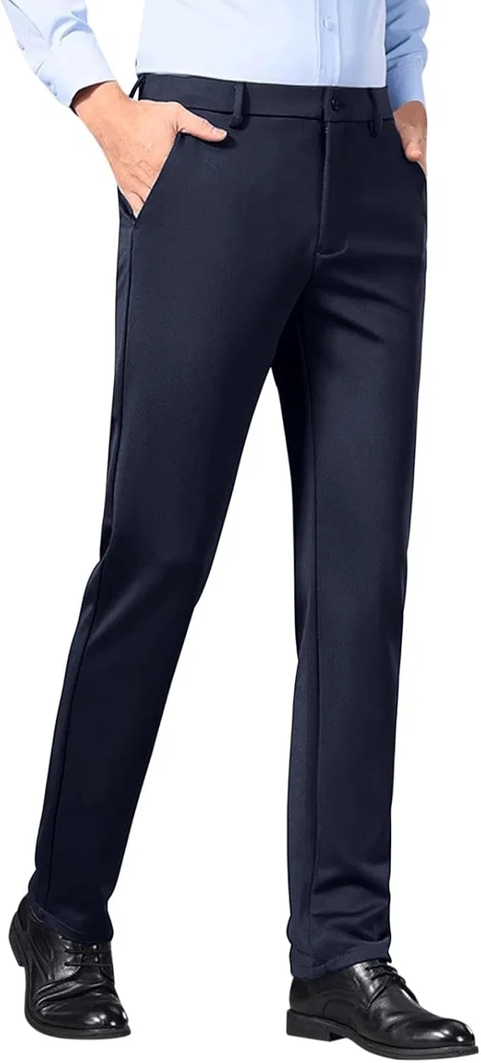 Мужские классические брюки с зауженным кроем, модель Slim Fit, тёмно-синий