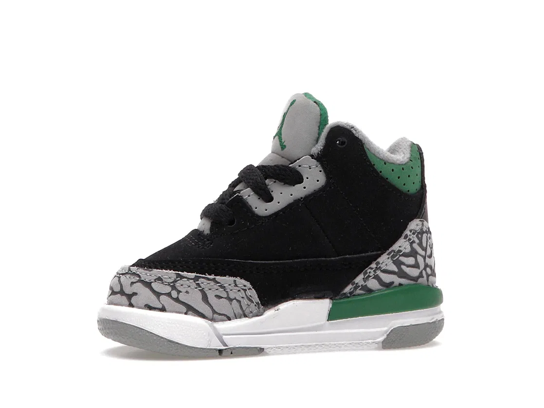 Детские кроссовки Lifestyle с принтом Jordan 3 Retro Jordan, Black/Silver/White/Pine Green — фото 3