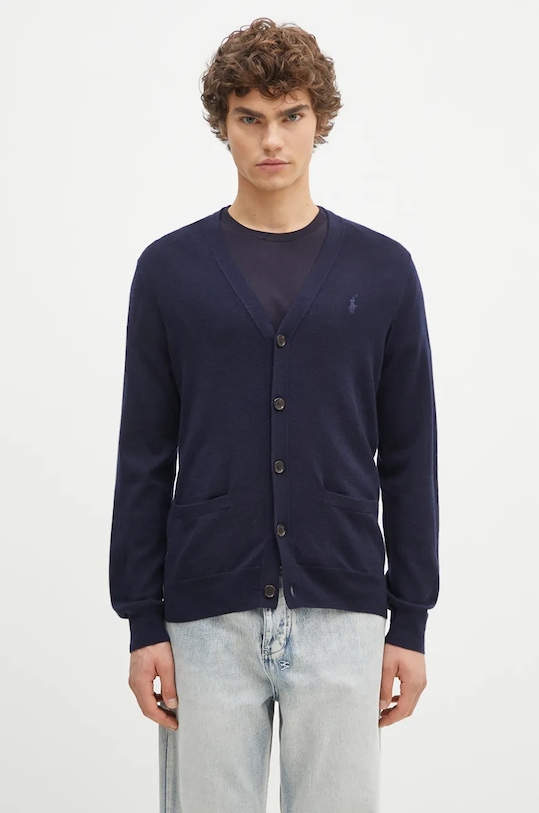 

Кардиган шерстяной RWS с длинным рукавом Polo Ralph Lauren, темно-синий
